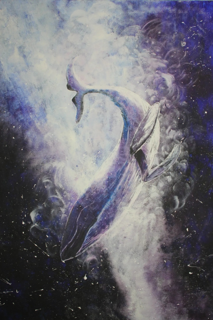 Peinture d'une baleine cosmique