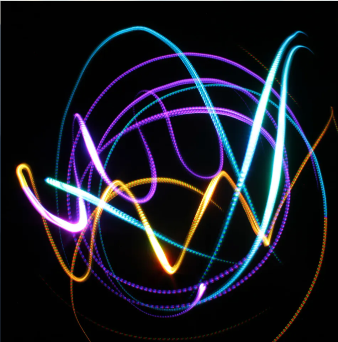 Peinture géométrique de vortex lumineux doré